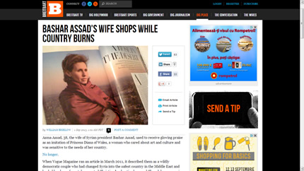 Source -- http://www.breitbart.com/Big-Peace/2013/08/31/Bashar-Assad-s-Wife-Shopping-Wildly-While-Country-Burns